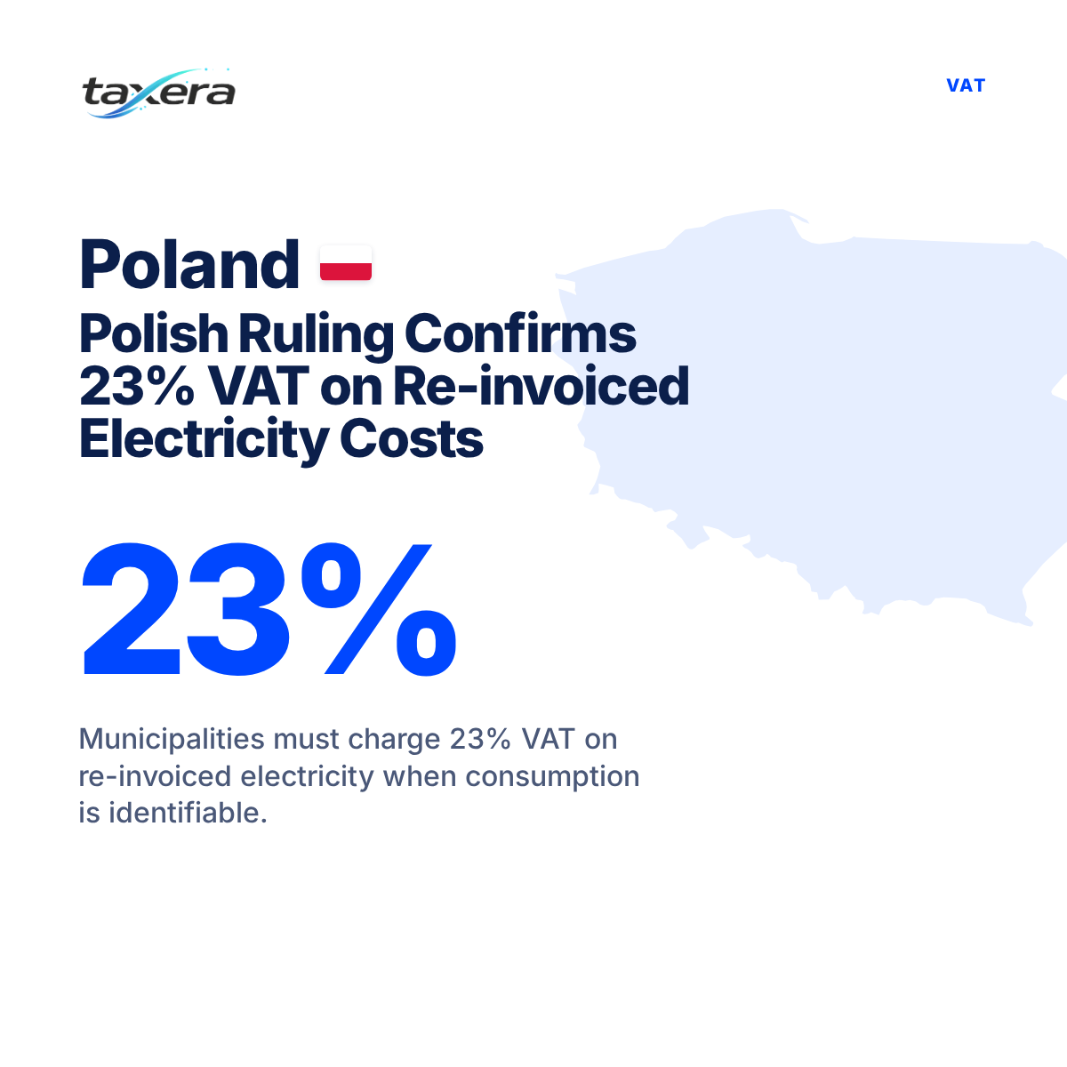 Polish Ruling Affirms 23% VAT on Re-invoiced Electricity Costs by Municipalities